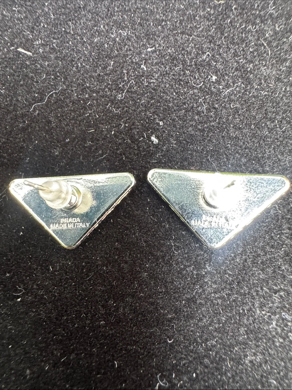 Earrings  Crystal Triangle Logo Studs - Silver tone